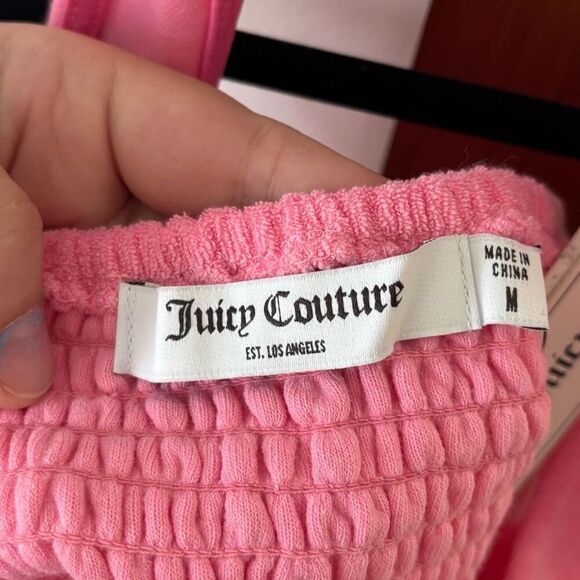 UO Juicy Couture Pink Terry Cloth Halter Crop Top NWT Y2K Size Medium - Picture 8 of 9